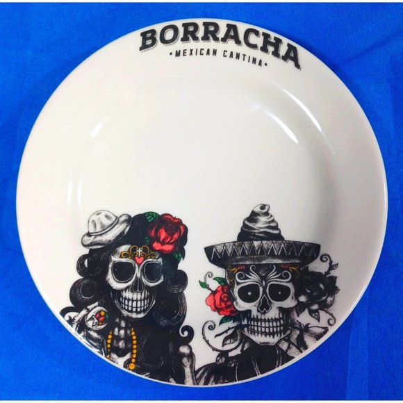 5 Borracha Mexican Cantina 7.5 Salad Dessert Plates Day Of The Dead Skeleton - Picture 6 of 8